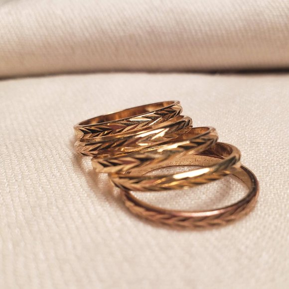 ✿3for$10✿ Gold Plated Stackable Rings by Aldo - Picture 1 of 2